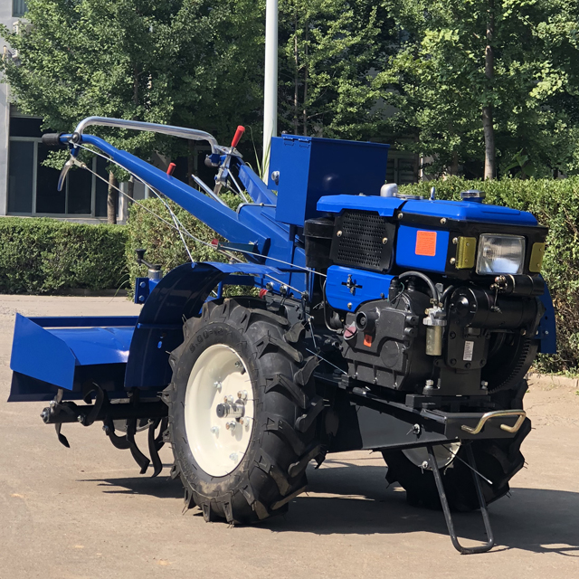 walking behind tractor