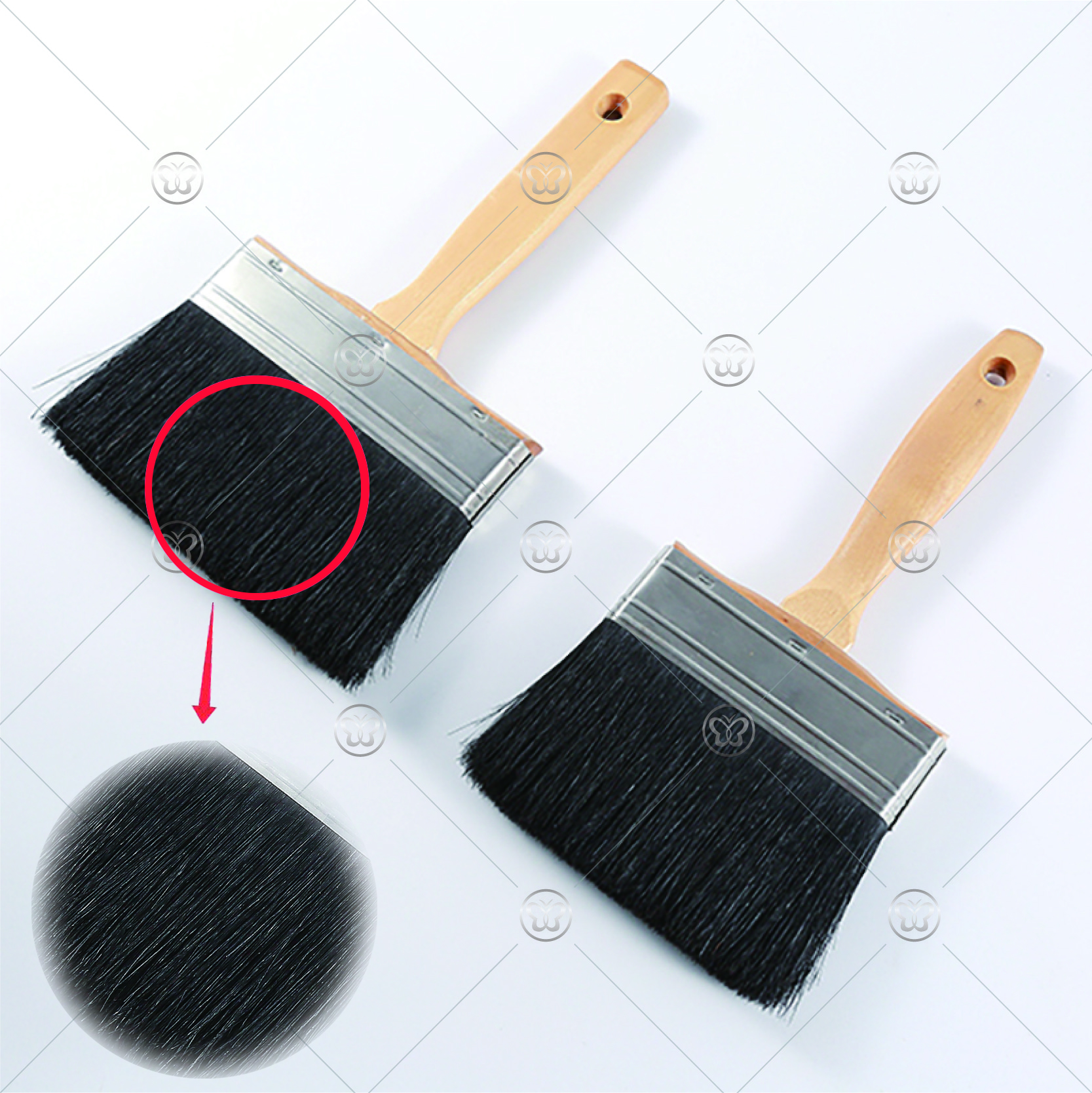 Pure black stainless iron brush with beech arm