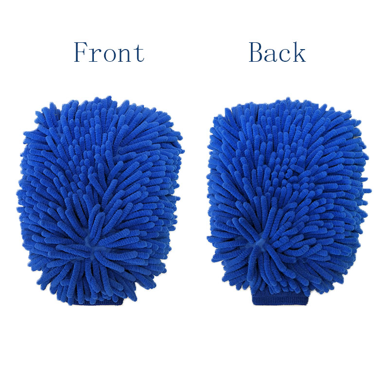 Hot sale super soft double side household car cleaning tools microfiber chenille glove colorful car wash glove Coral velvet Car Wash gloves