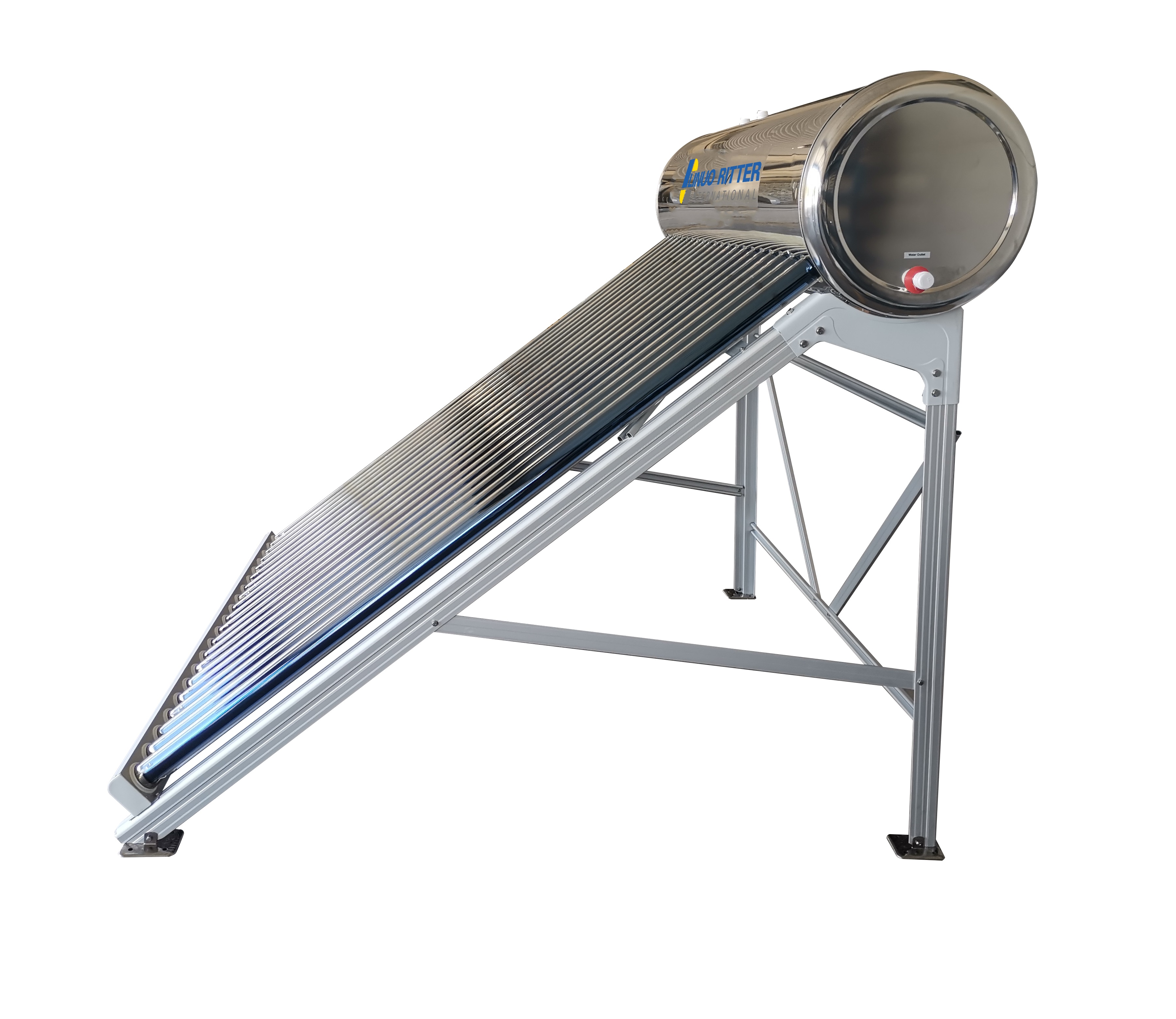 Non pressurized solar water heater with vacuum tubes 100L