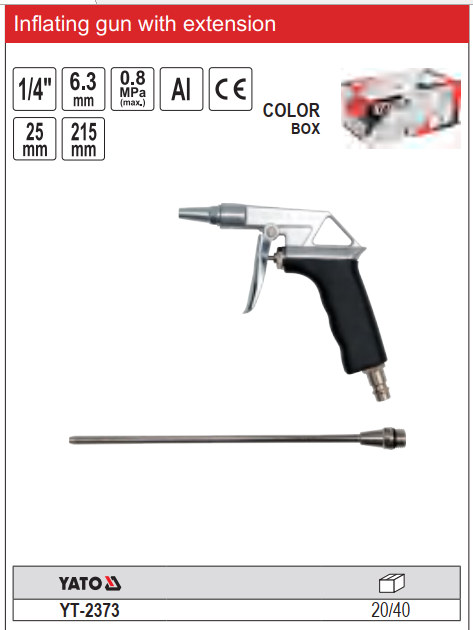 INFLATING GUN WITH EXTENSION