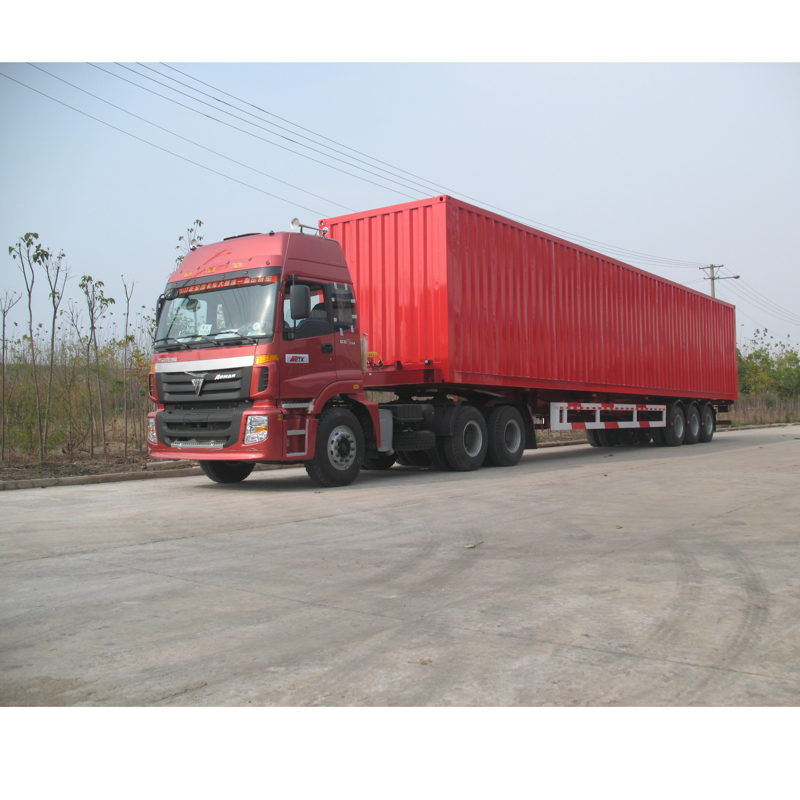 Three Axle 40ft Container Flatbed Semi Trailer