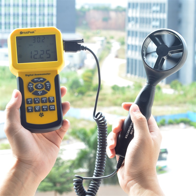 Wind Speed Sensor HoldPeak HP-846A Digital Anemometer Air Volume Measure Instrument Data R