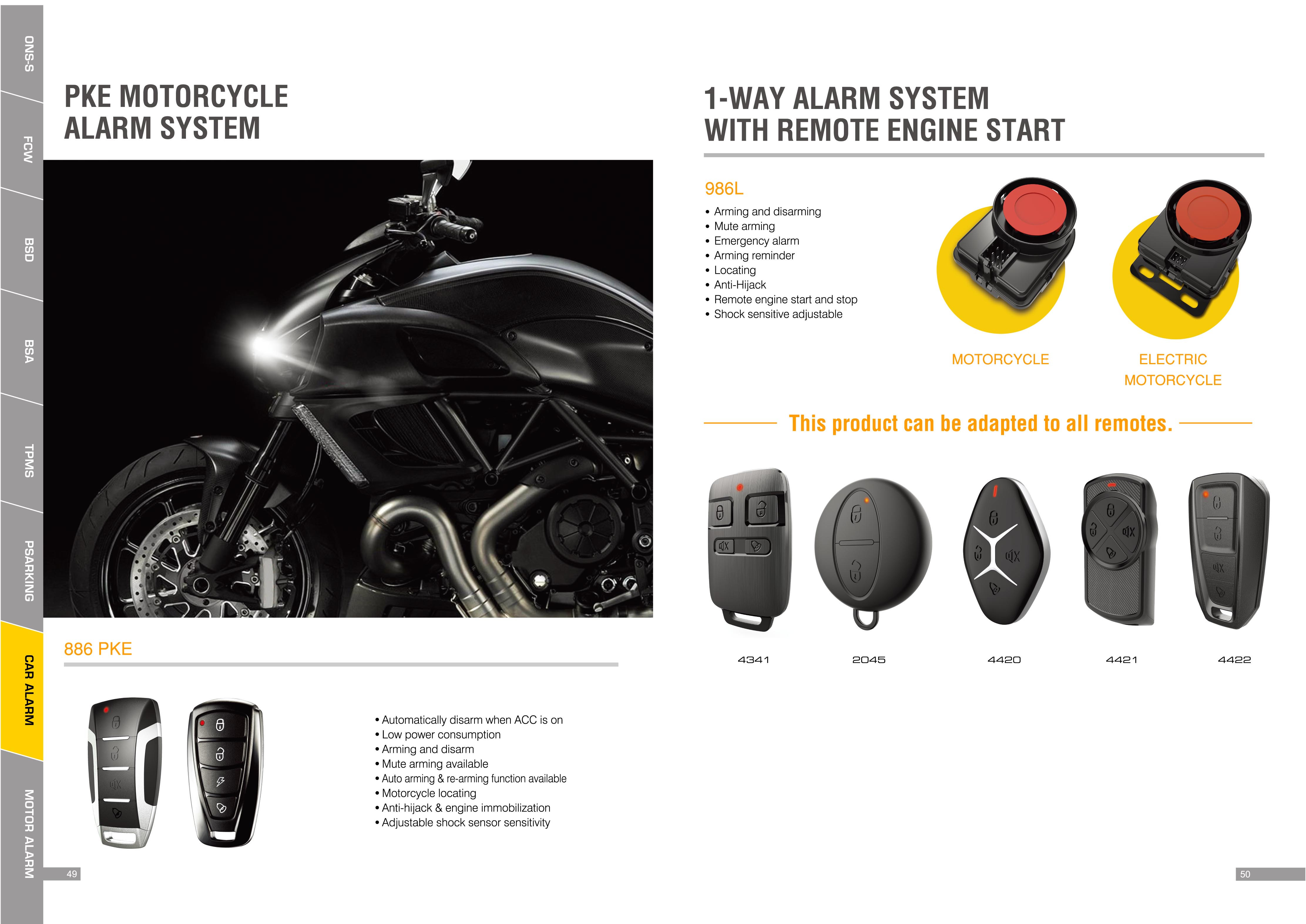 MOTOCYCLE ALARM SYSTEM