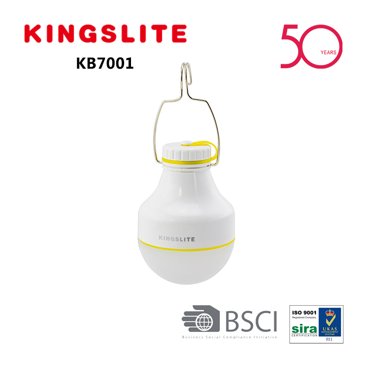 Super bright solar rechargeable 2W LED bulb light KB7001