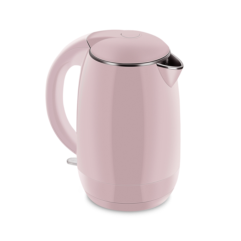Oval Shape Pink Color Double Wall S/S 304 Electric Kettle National Design