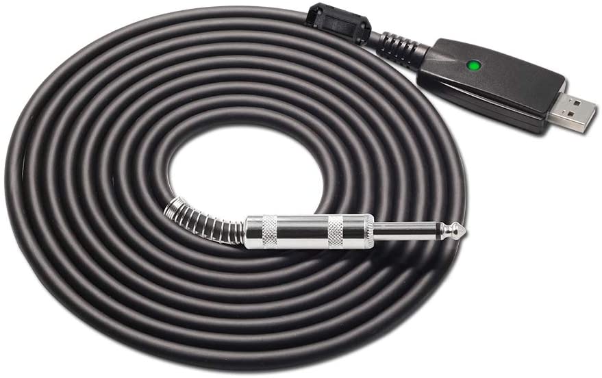 10FT USB Guitar Cable -USB 2.0 Interface Male to 6.35mm 1/4