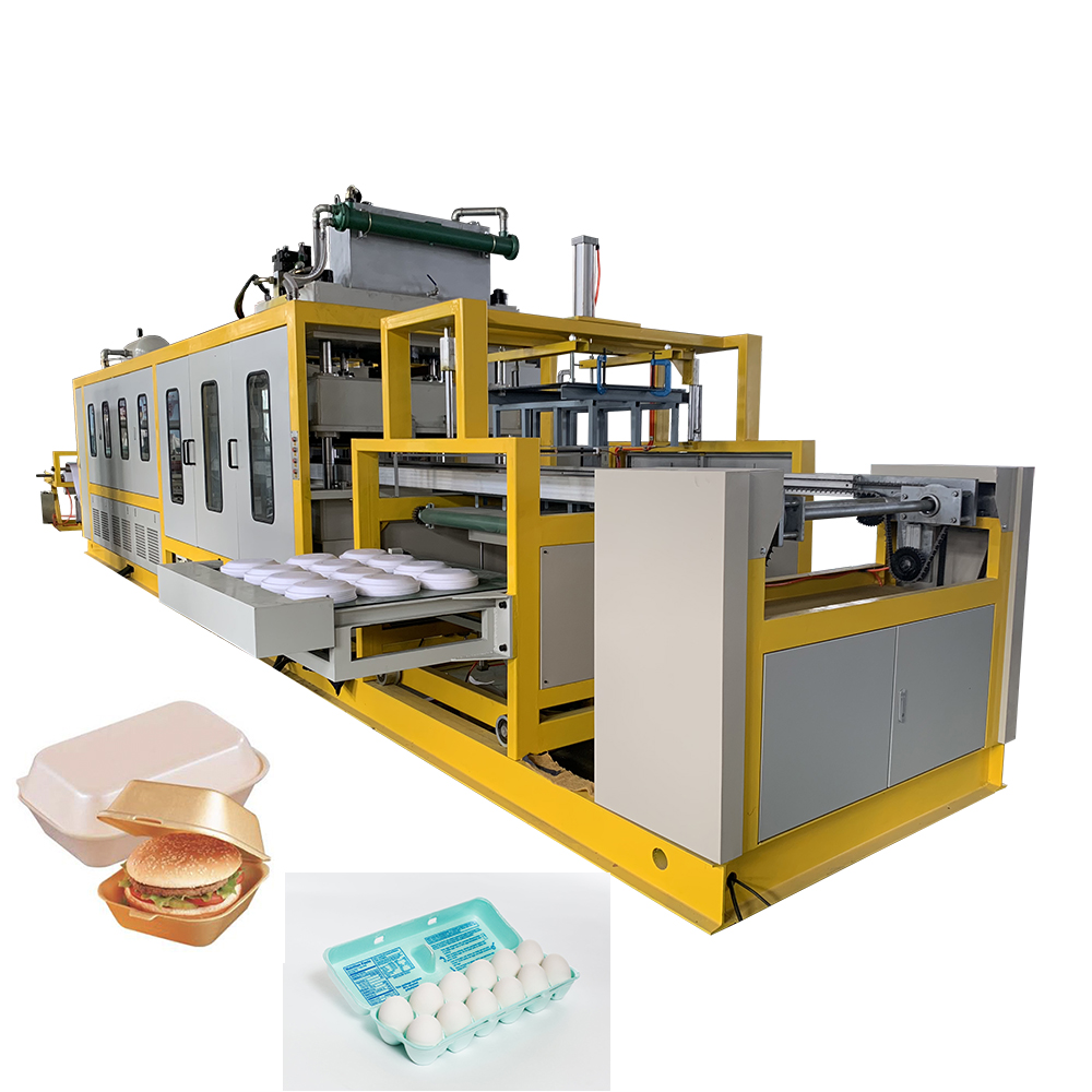 Automatic foam lunch box vacuum forming and cutting integrated machine