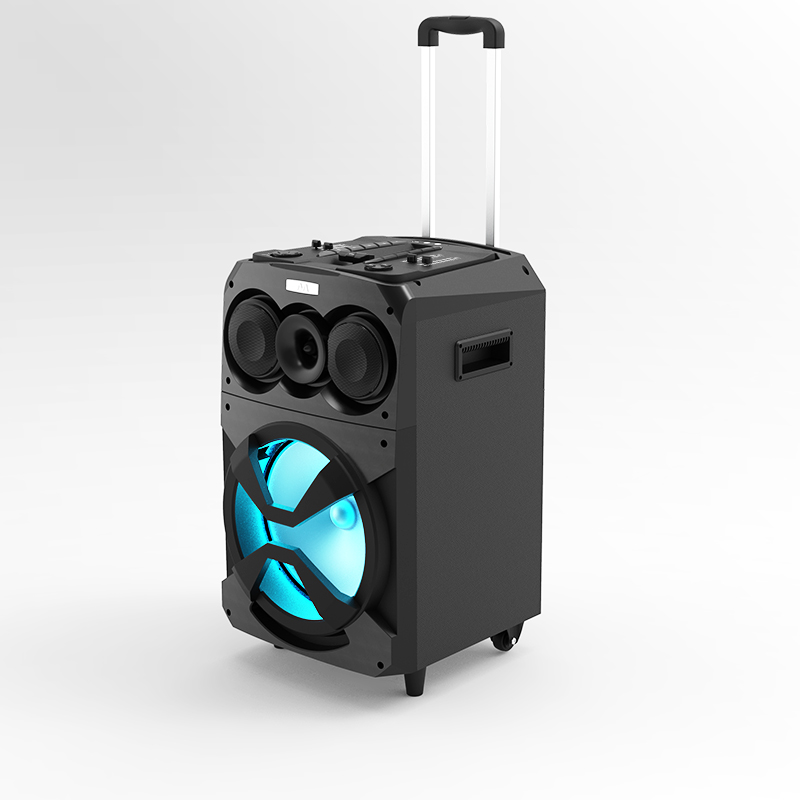Trolley portable speaker outdoor portable bluetooth speaker with wheels led display