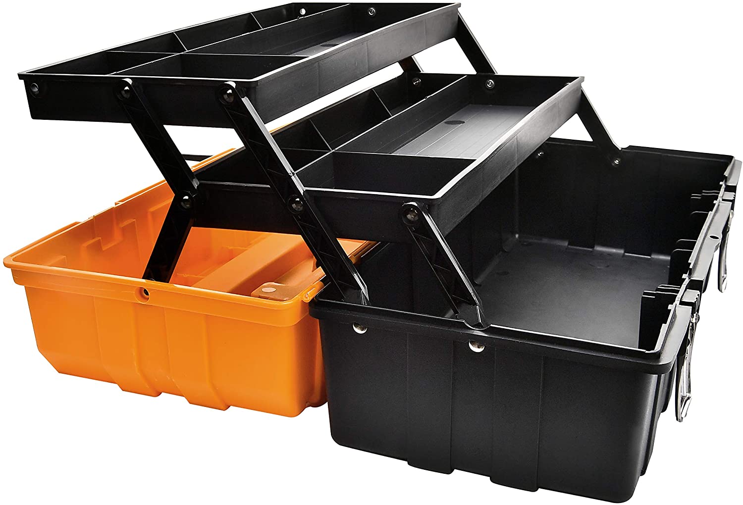 Portable Cantilever Plastic Toolbox with 3-Tray