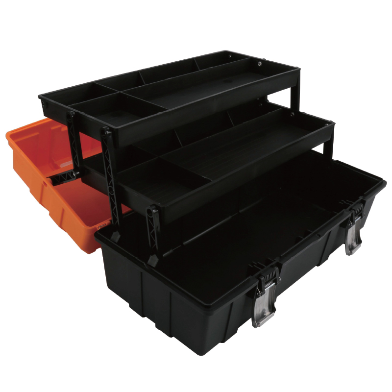Portable Cantilever Plastic Toolbox with 3-Tray