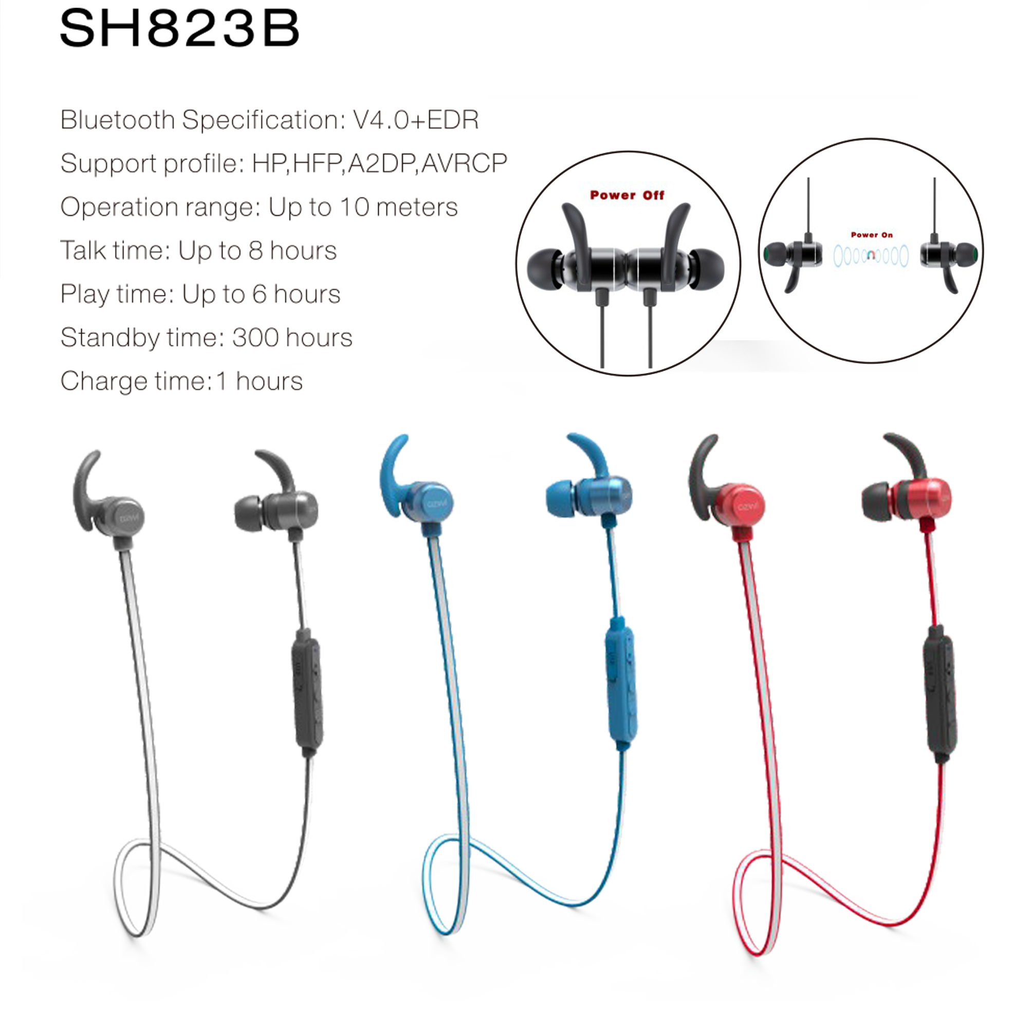 ozwi Bluetooth magnetic sports earphone SH823