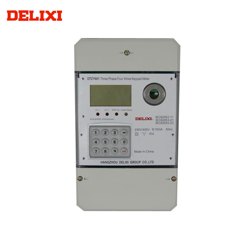 DELIXI DDZY601 Three Phase Four Wire Keypad Digital Electronic Power Prepaid Electric Meter 