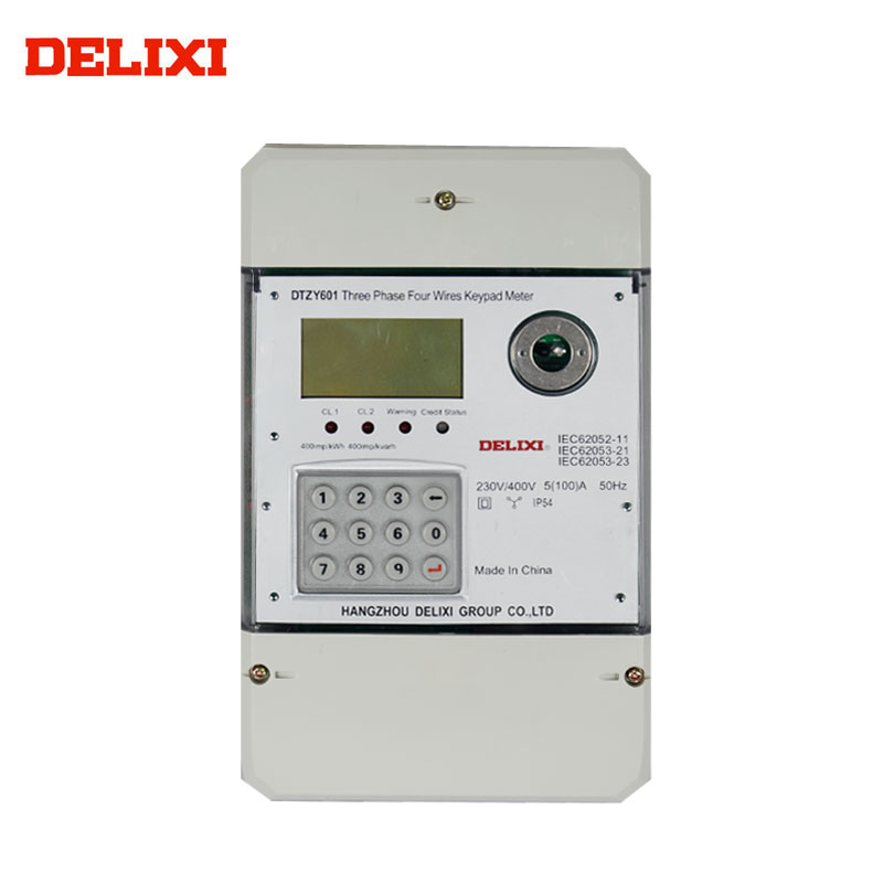 DELIXI DDZY601 Three Phase Four Wire Keypad Digital Electronic Power Prepaid Electric Meter 