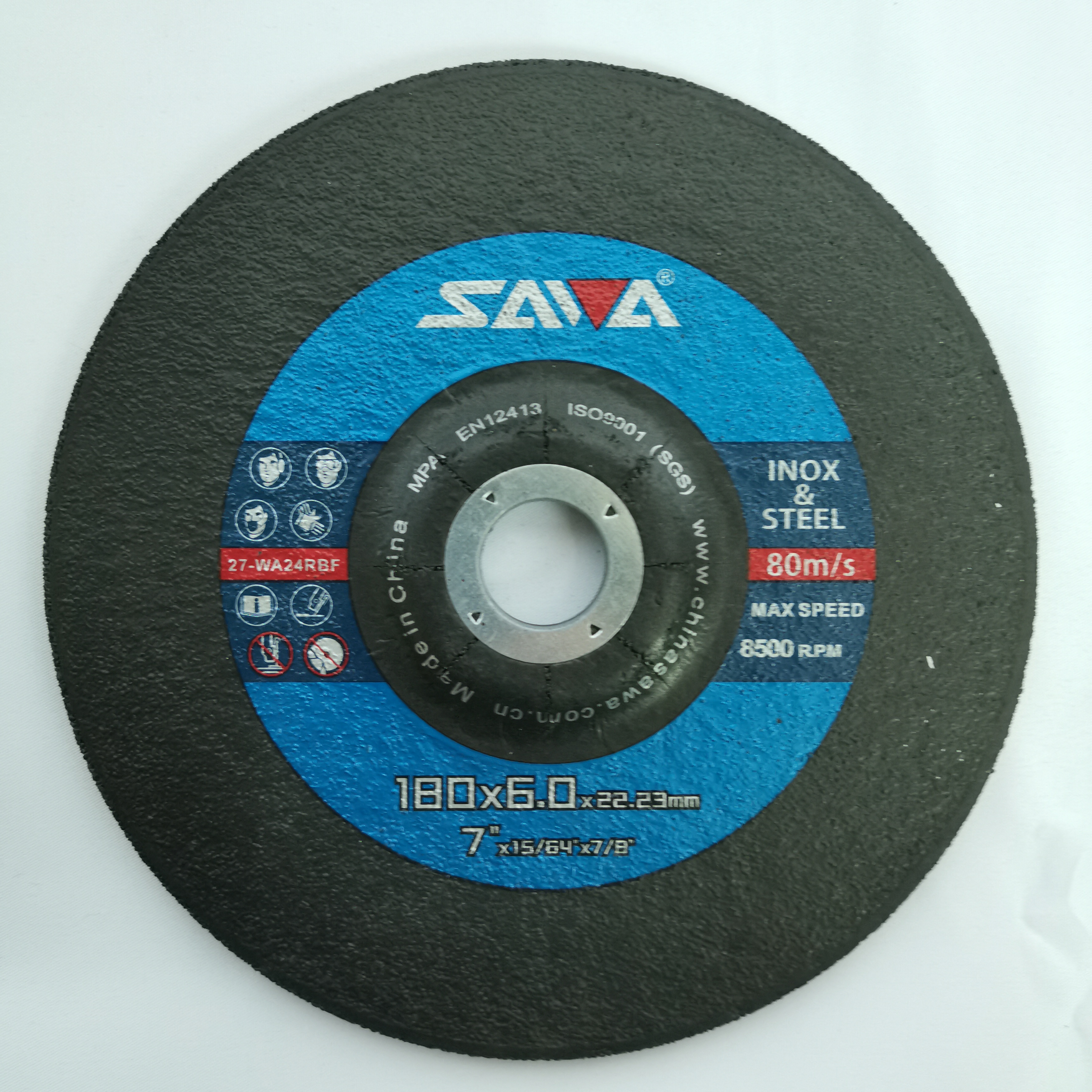 SAWA European Market 180x6x22mm 7 inch metal grinding wheel