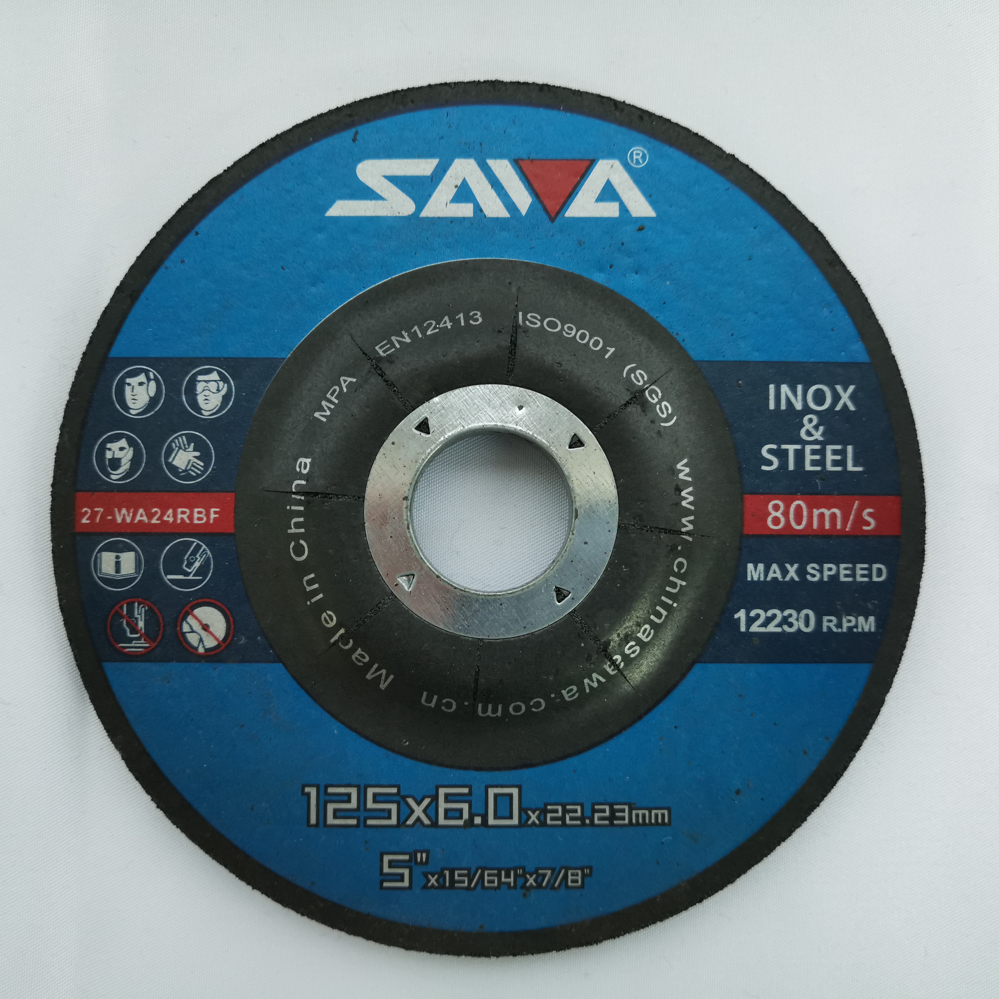 SAWA125x6x22mm 5 inch metal grinding wheel