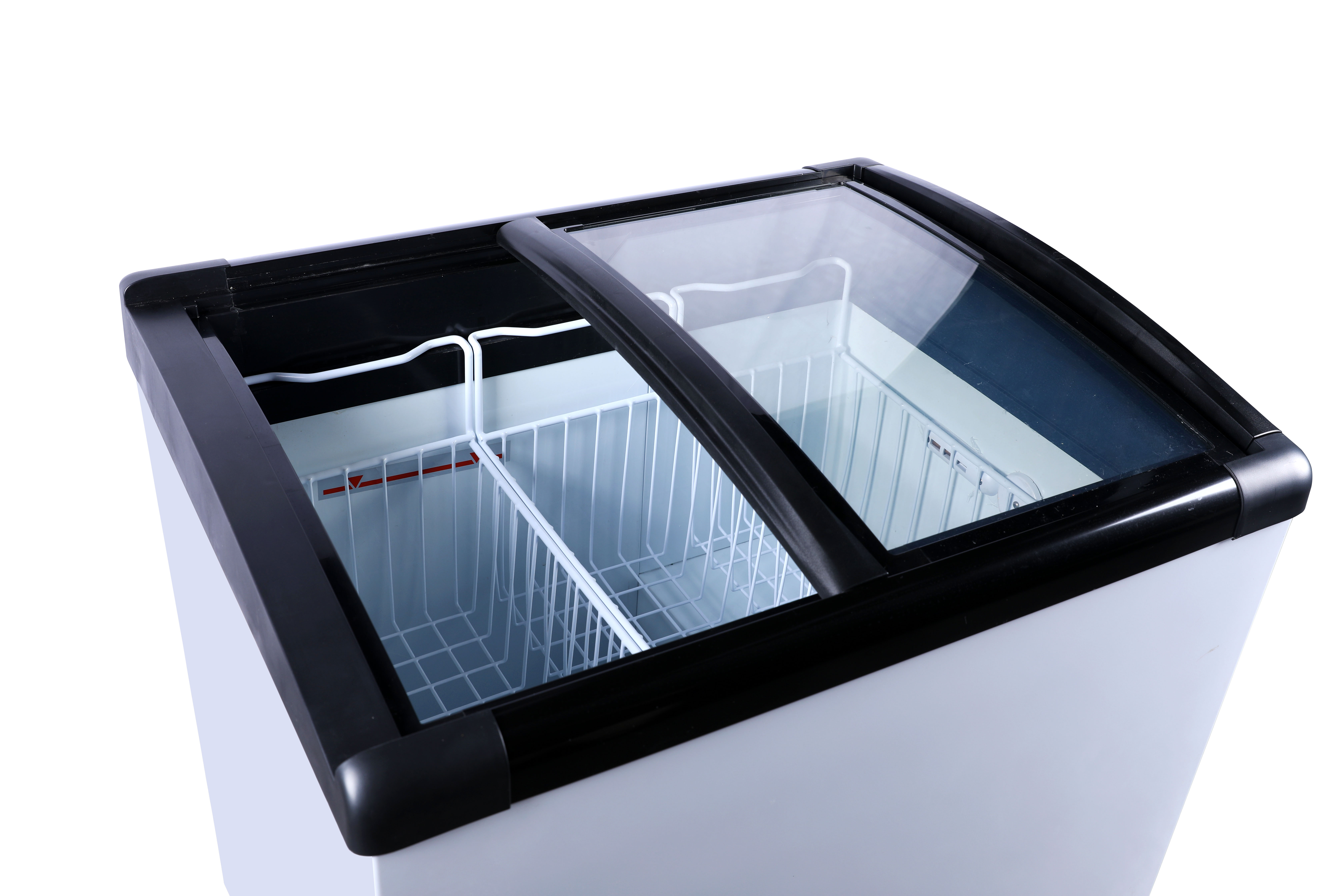 Showcase Freezer/Curved Glass Lids Freezer/Glass Door Freezer/Icecream Freezer Showcase
