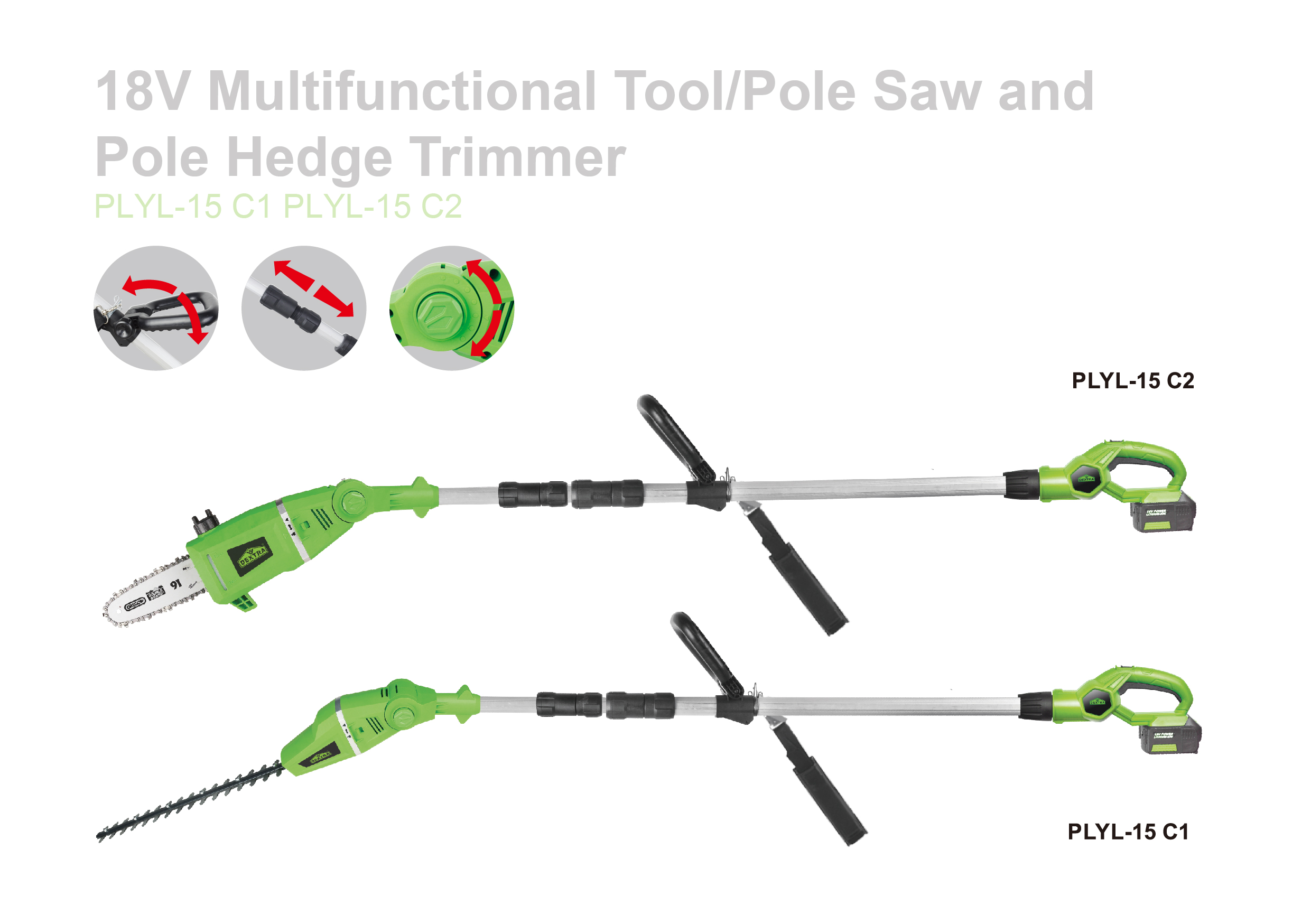 Cordless Multifunction 2 in 1 Pole Tools