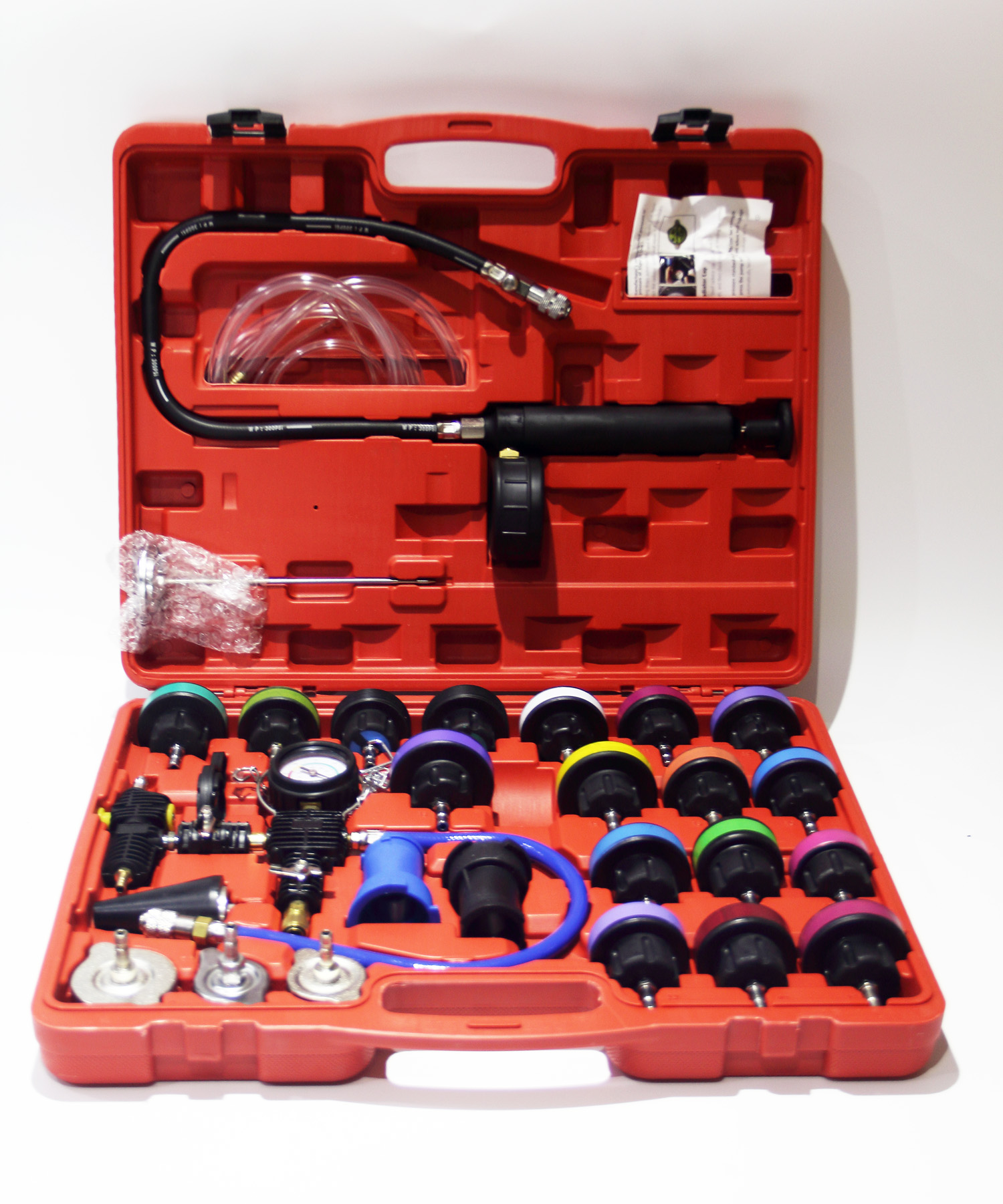 27pc Master Cooling Radiator Pressure Tester with Vacuum Purge and Refill Kit(Plastic)