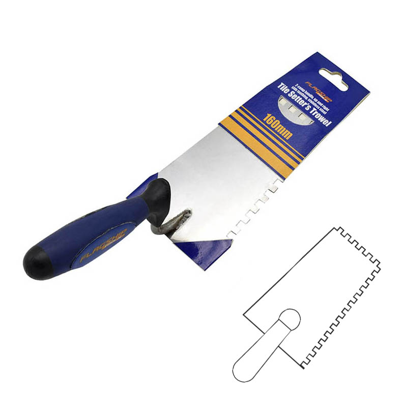 Tile setter's trowel, Stainess steel,size: 160mm,