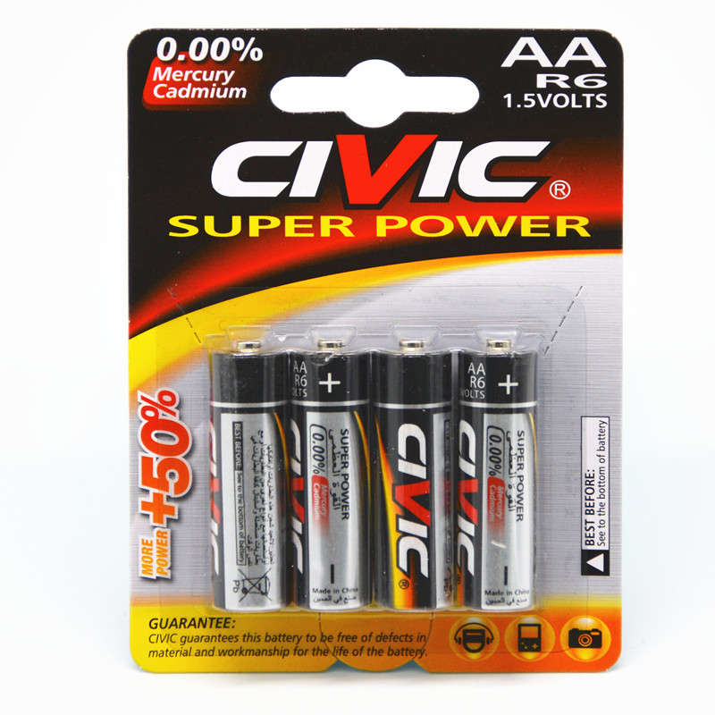 DRY BATTERY / ZINC CARBON BATTERY AA R6 1.5V