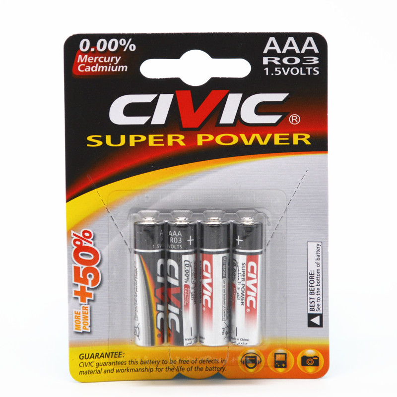 DRY BATTERY / ZINC CARBON BATTERY AAA R03 1.5V