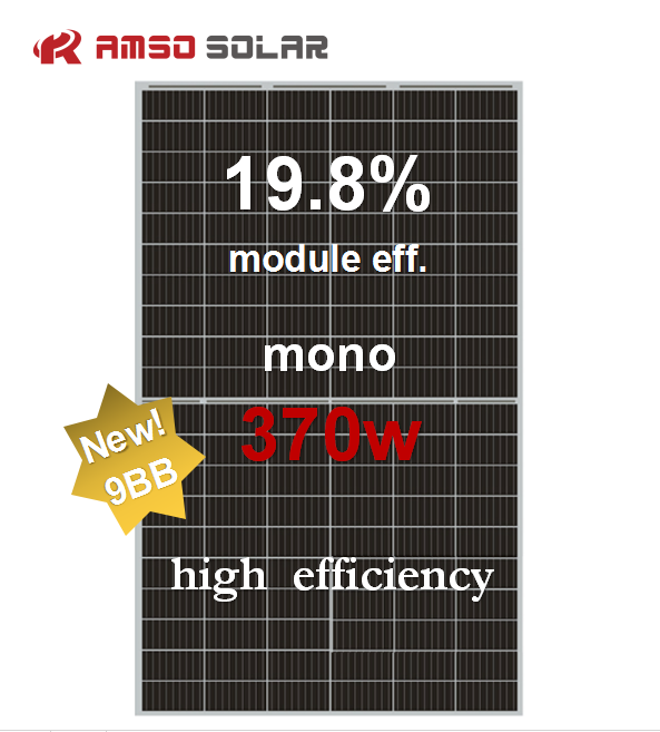 9BB 120 half cell mono solar panel 370w