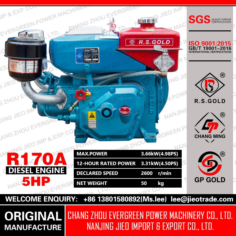 R170A SINGLE SYLINDER DIESEL ENGINE 5HP WATER COOI