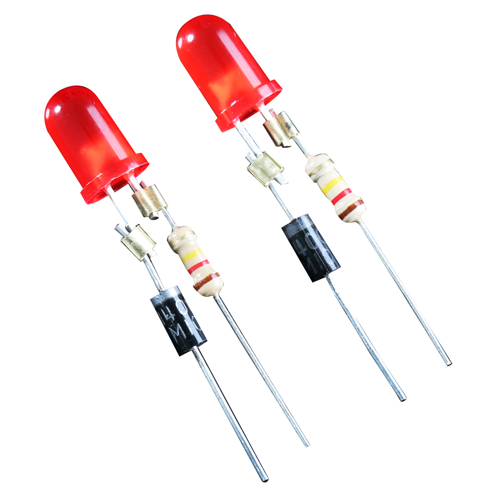 LED with resistor and diode