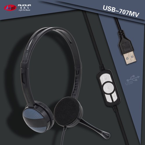 Computer headset with USB jack