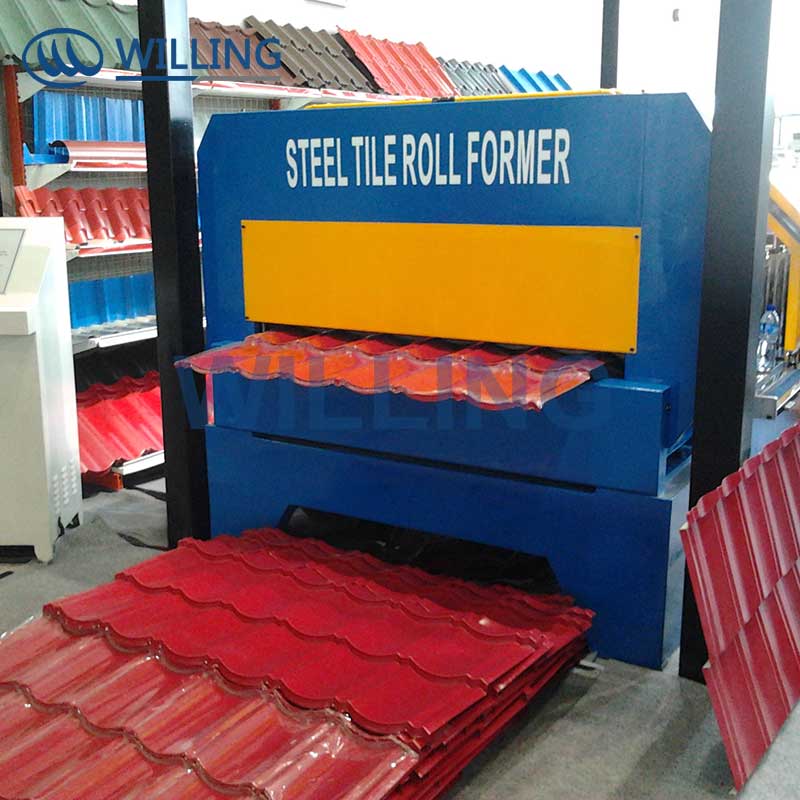 Steel tile roofing forming machine
