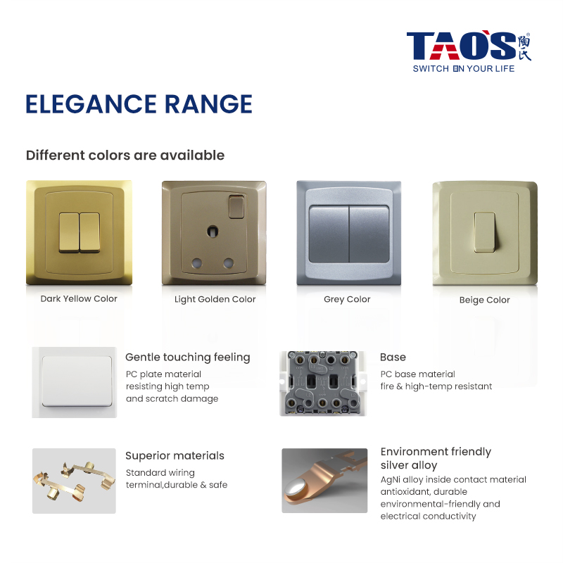 Elegance range switch and socket