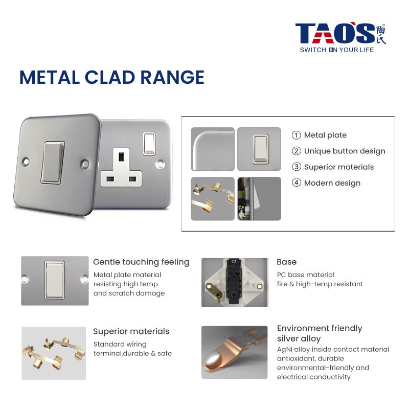 Metal clad range switch socket