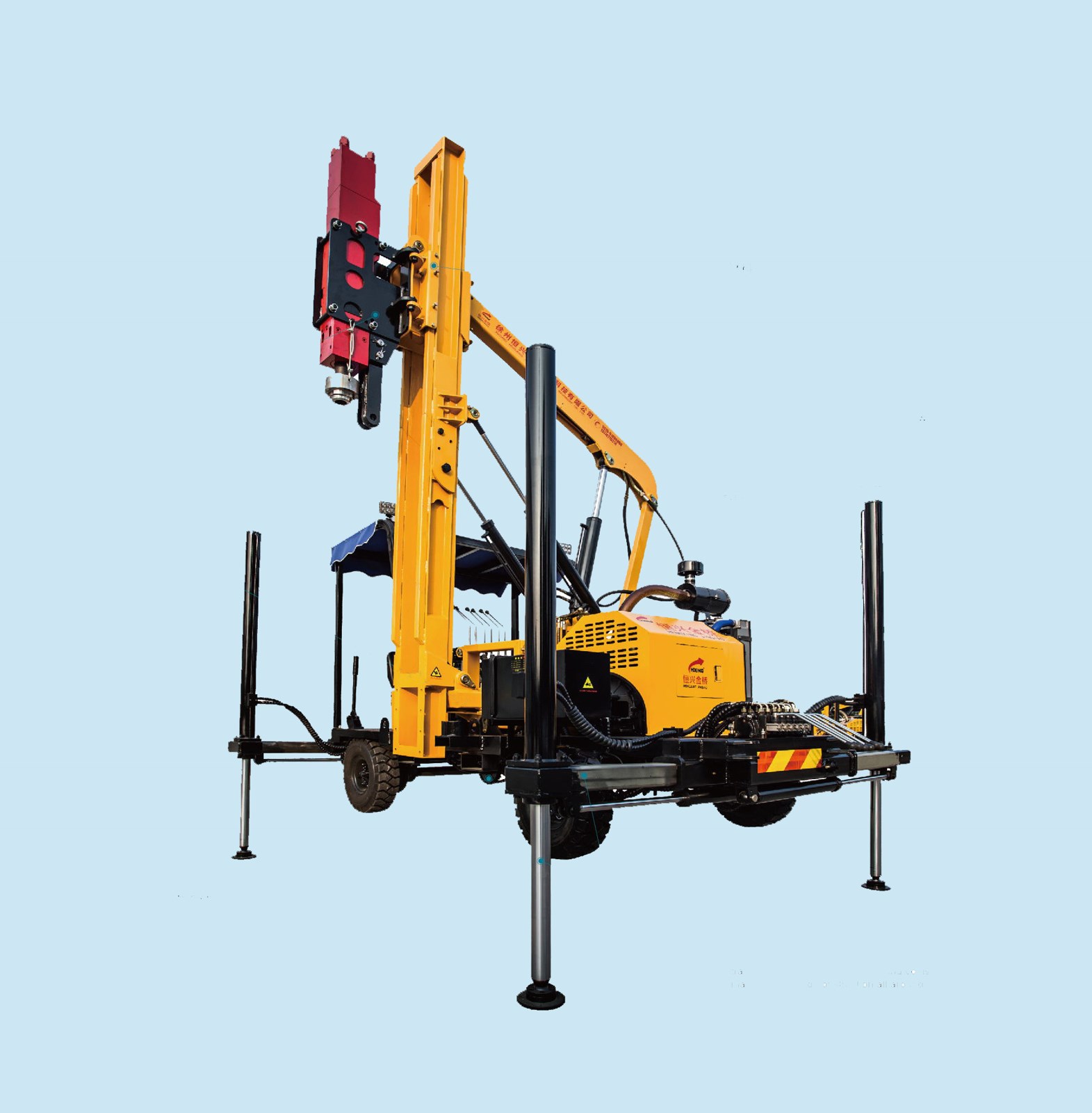 Highway Guardrail MAintenance Pile Driver With Lifting support