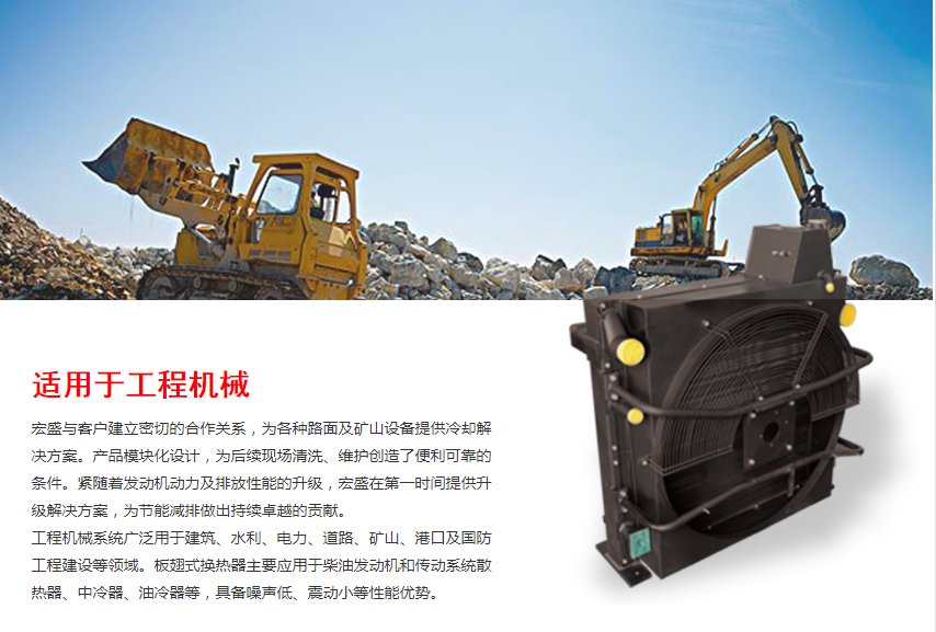Cooling package for Construction machine