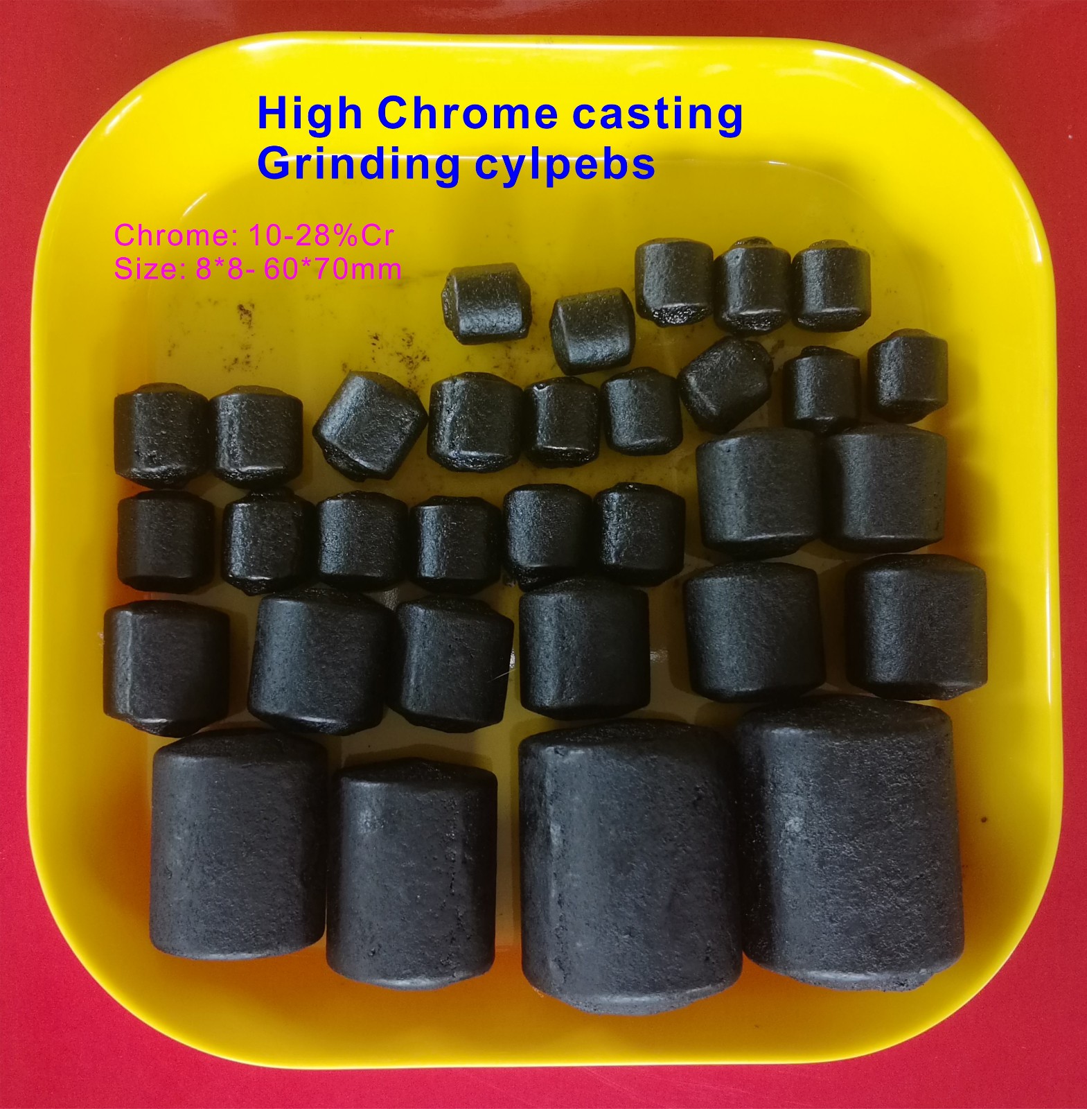 10-28%Cr high chrome casting grinding cylpebs