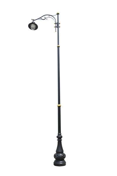 single arm cast iron and aluminum street lighting pole