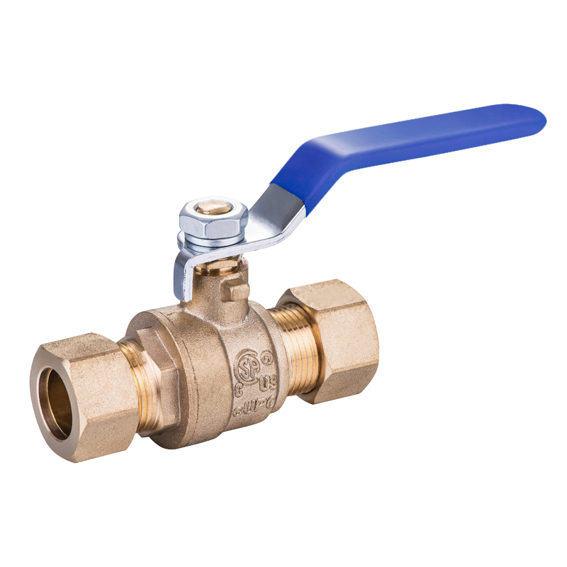low lead 2 piece brass ball valve with compression ends private label allow