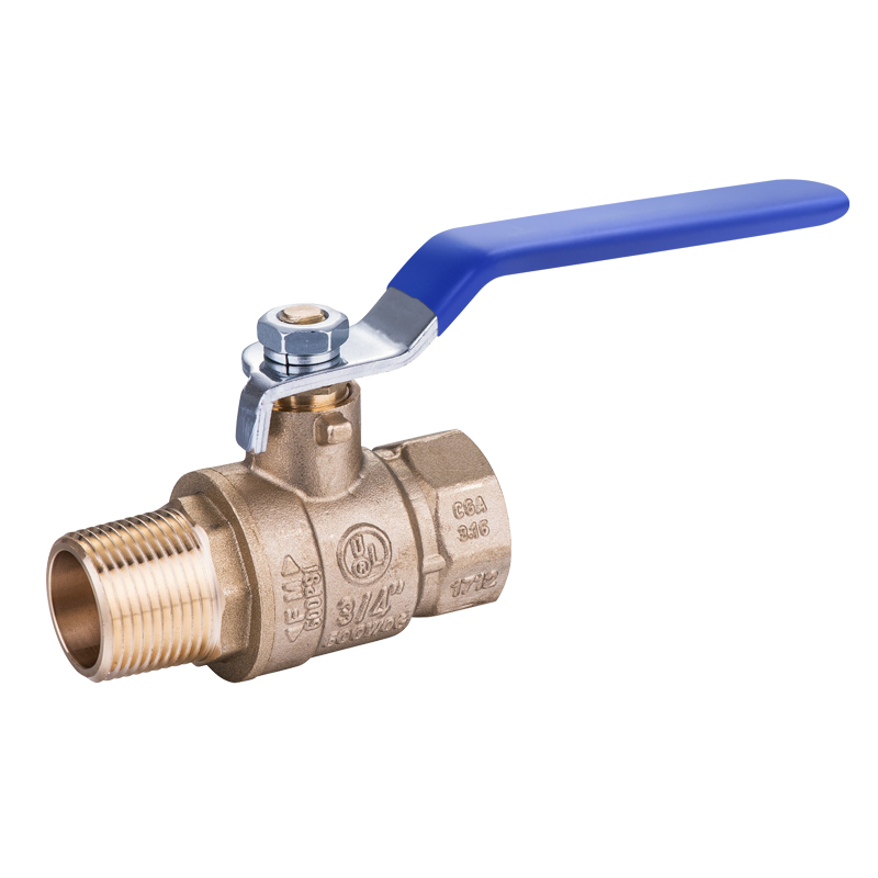 600 WOG Full Port Brass or Low-Lead MxF Brass Ball Valve with lever handle