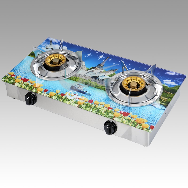 Home use High quality 2 burner tempered glass gas cooker stove