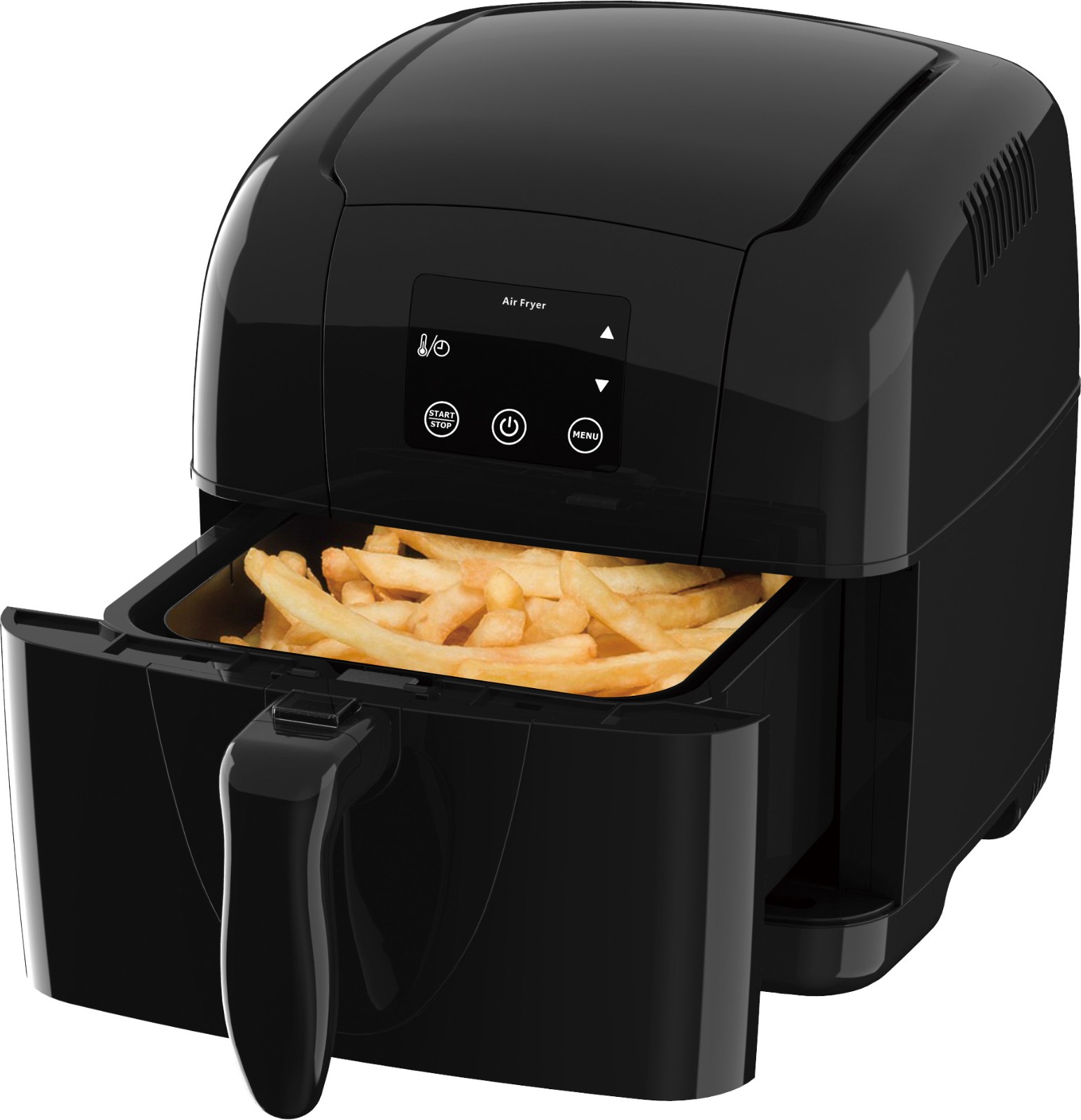 Compact Space saving electric hot air fryer oil-less healthy cooker with frypot & crack