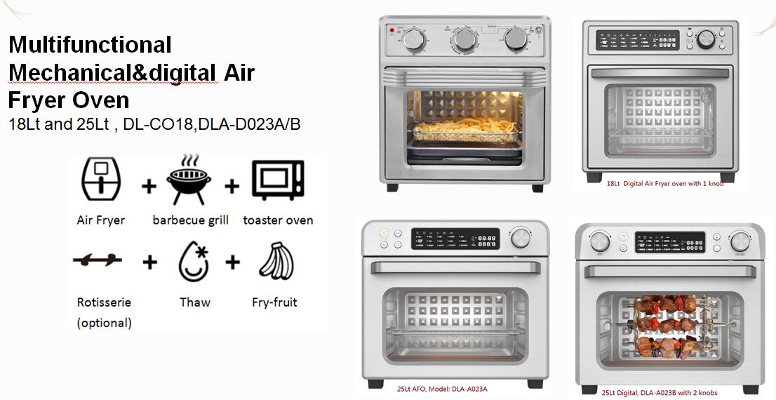 18Lt&25Lt Air fryer oven with mechanical&digital function