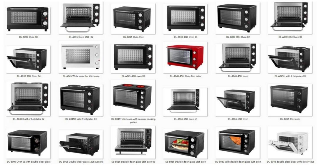 10L-65L electric oven, with rotisserie/convection/2 hotplates function