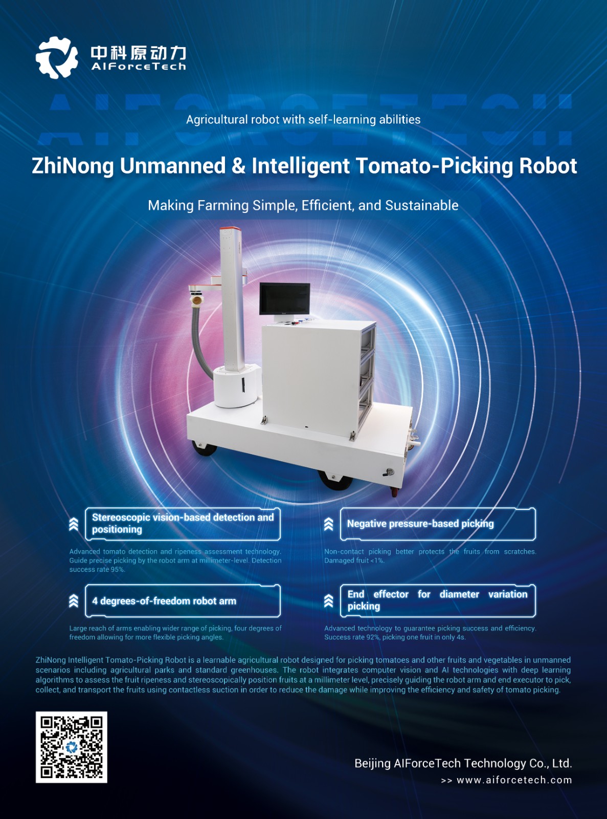 ZhiNong Unmanned & Intelligent Tomato-Picking Robot