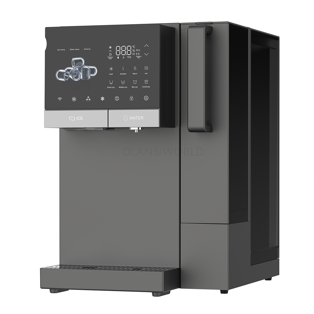 Reverse Osmosis RO Hot Cold Water Dispenser, Countertop Ice Cube Maker Machine