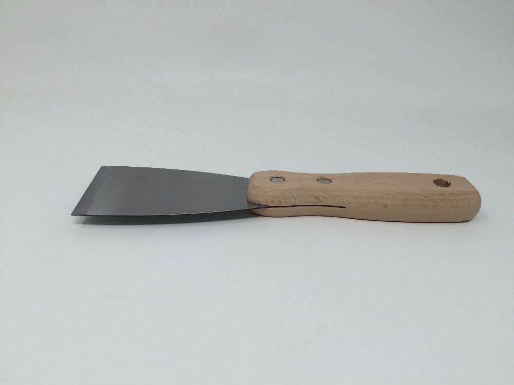 Wooden handle carbon steel scraper