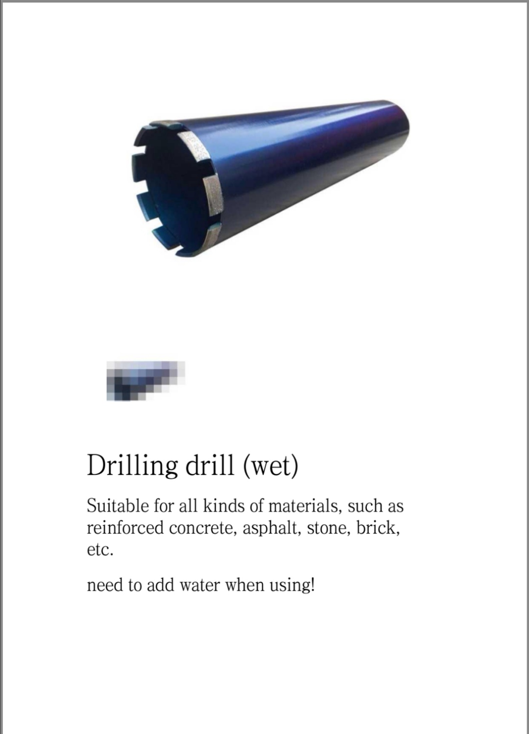 Drilling drill (wet)