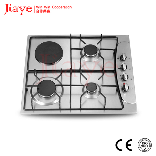60cm stainless steel gas and electric hob