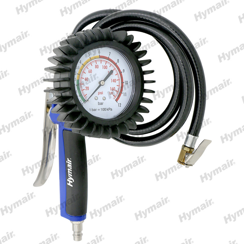 Tyre inflation and measuring device