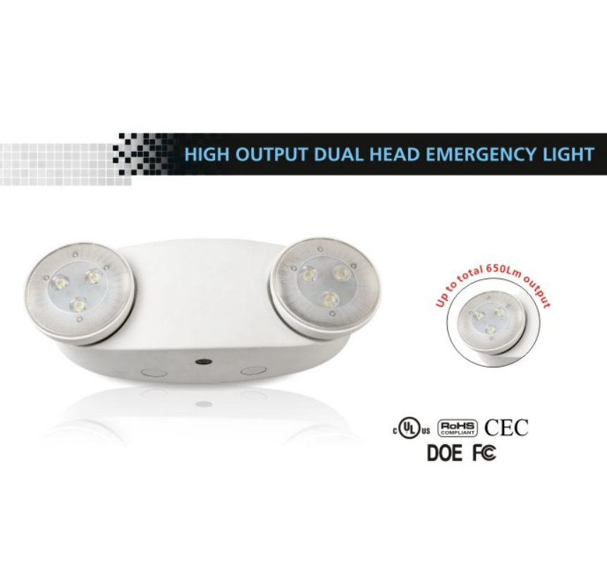 LED high output dual head emergency light